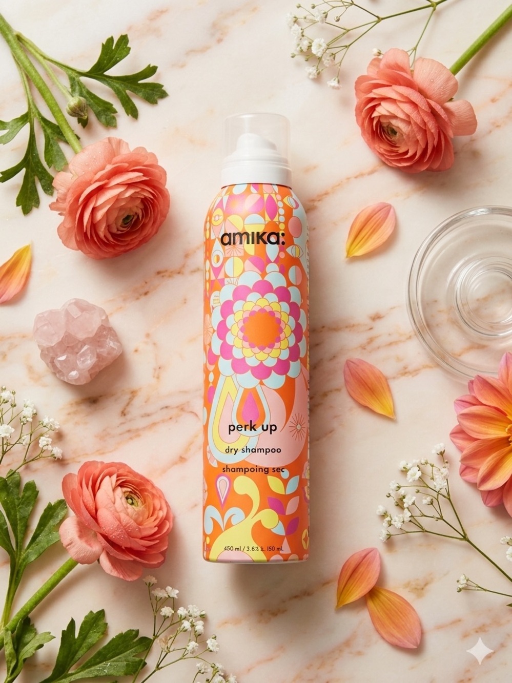 amika Peach & Pink Perk Up Dry Shampoo Can